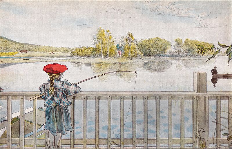 “Lisbeth Fishing” by Carl Larsson (1853–1919) Swedish Painter & Interior Designer