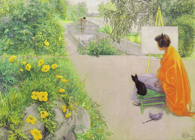 “The Bridge” by Carl Larsson (1853–1919) Swedish Painter & Interior Designer
