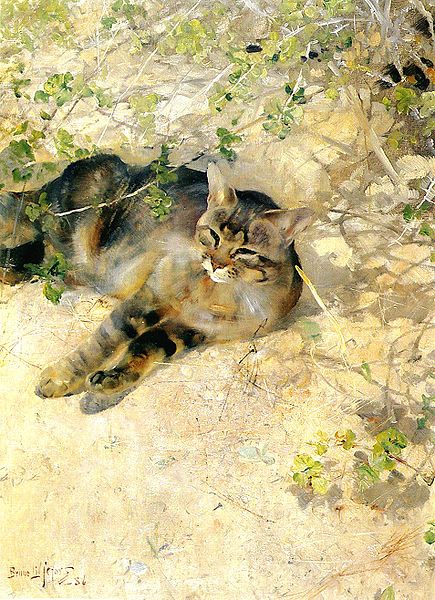 "Sleeping Jeppe" by Bruno Liljefors (1860–1939) Swedish Wildlife Painter