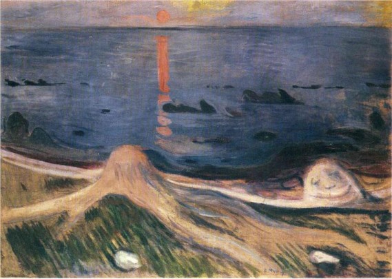 "The Mystery of a Summer Night" by Edvard Munch (1863-1944) Norwegian Painter & Printmaker