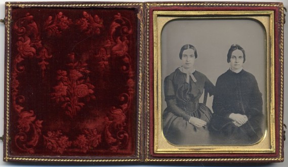 Emily Dickinson (left) with her friend, Kate Scott Turner, c. 1859