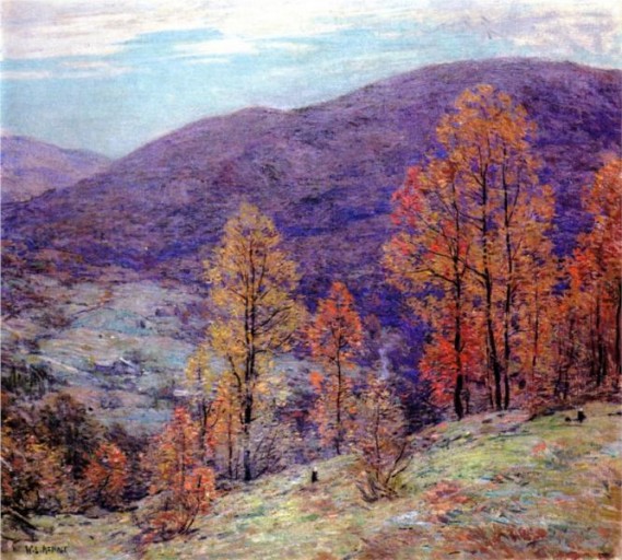 "Autumn Glory" by Willard Metcalf (1858-1925) American Painter