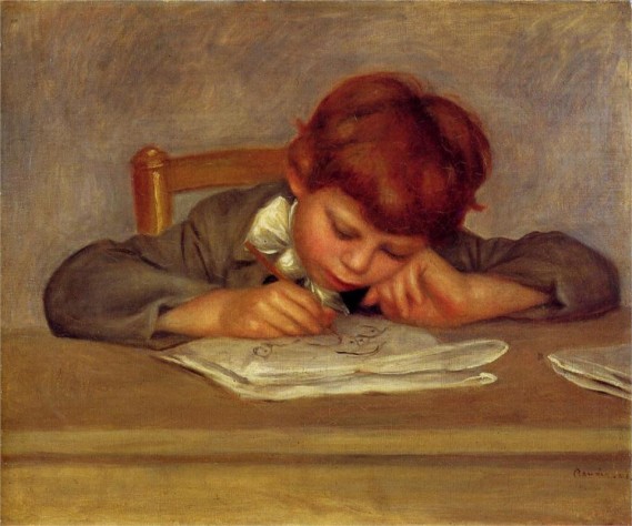 “Jean Drawing” by Pierre-Auguste Renoir (1841–1919) French Impressionist Painter