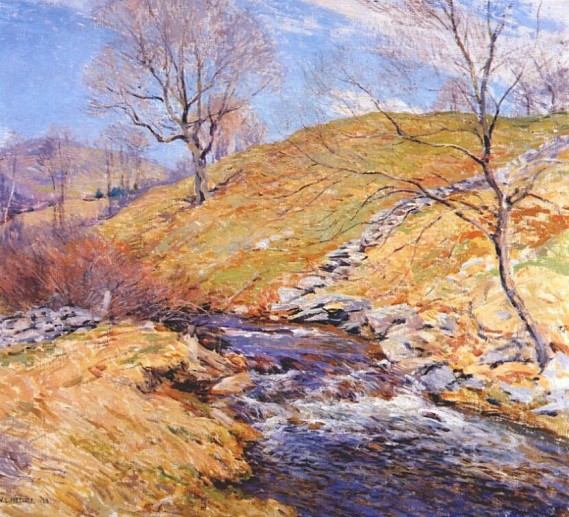 “Brook in March” by Willard Metcalf (1858-1925) American Painter