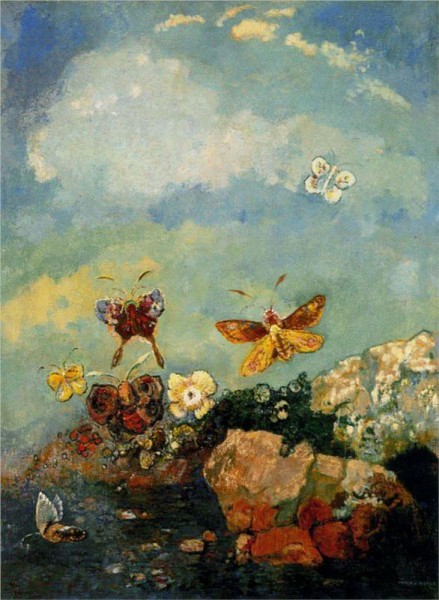 "Butterflies" by Odilon Redon (1840-1916) French Symbolist Painter & Printmaker