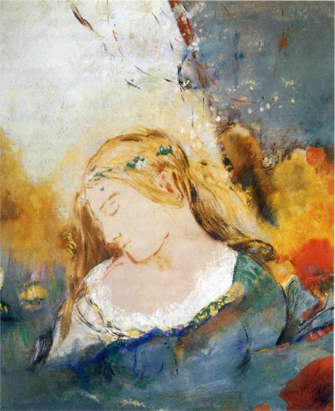 "Ophelia" by Odilon Redon (1840-1916) French Symbolist Painter & Printmaker